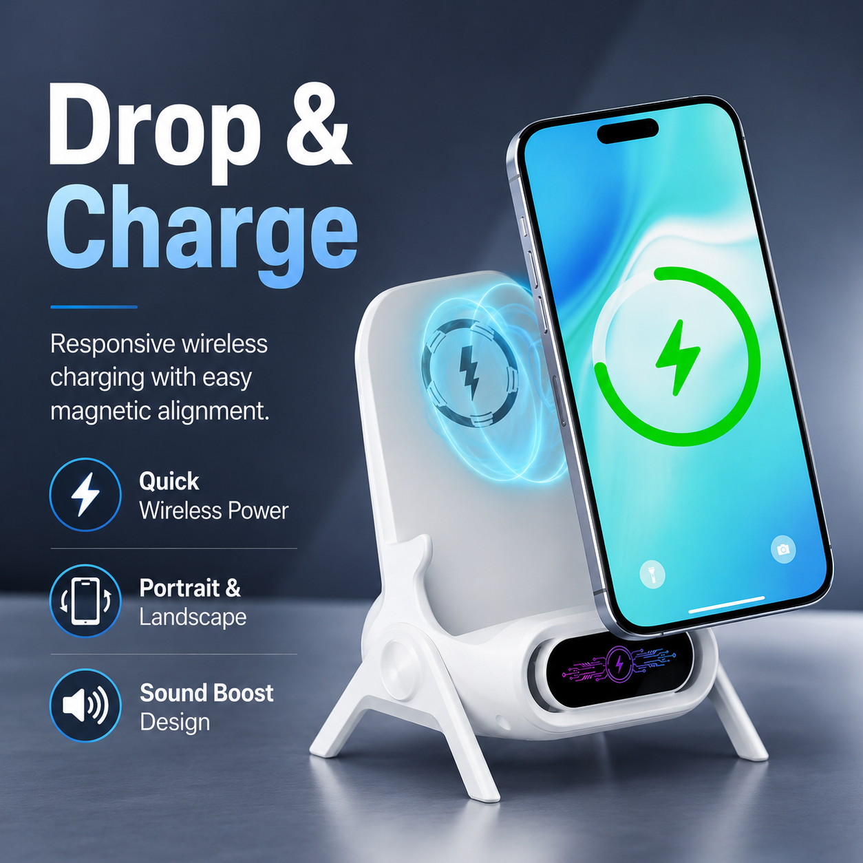 Magnetic Wireless Charging Chair Stand