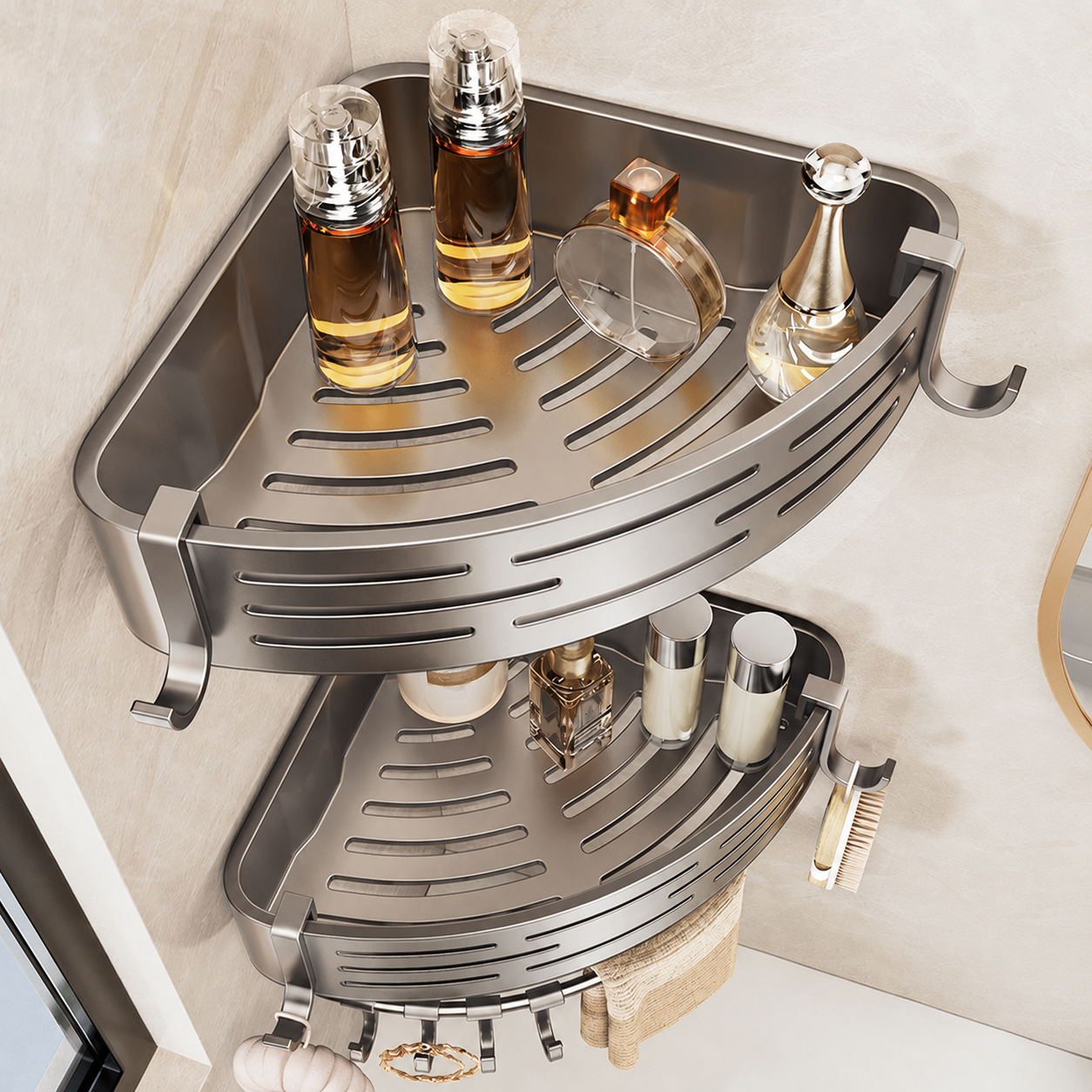 No-Drill Corner Shower Shelf | Waterproof Bathroom Organizer