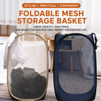 Foldable Large Capacity Laundry Basket – Lightweight Mesh Storage Hamper