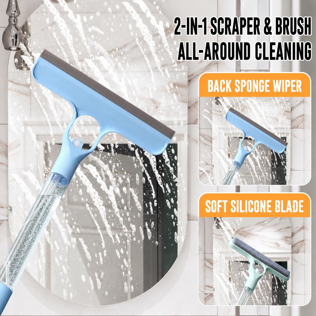 4-in-1 Spray Window Cleaning Squeegee