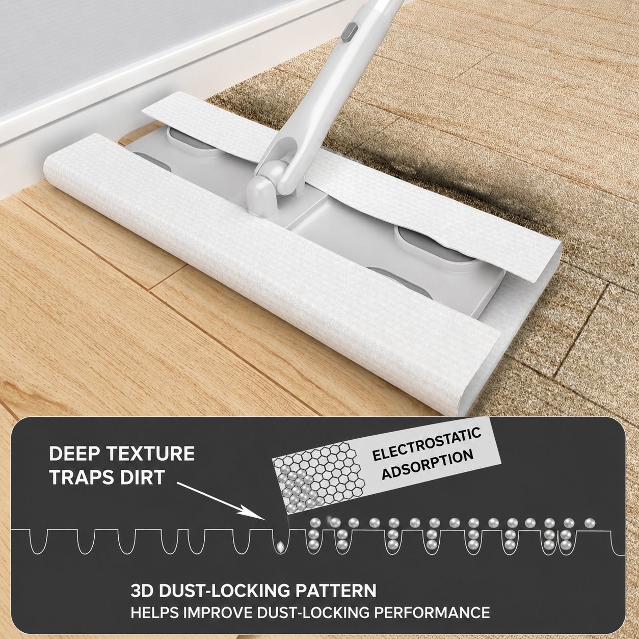 Thickened Anti-Bacterial Mopping Wipes – Disposable Floor Cleaning Pads