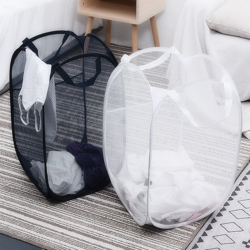 Foldable Large Capacity Laundry Basket – Lightweight Mesh Storage Hamper