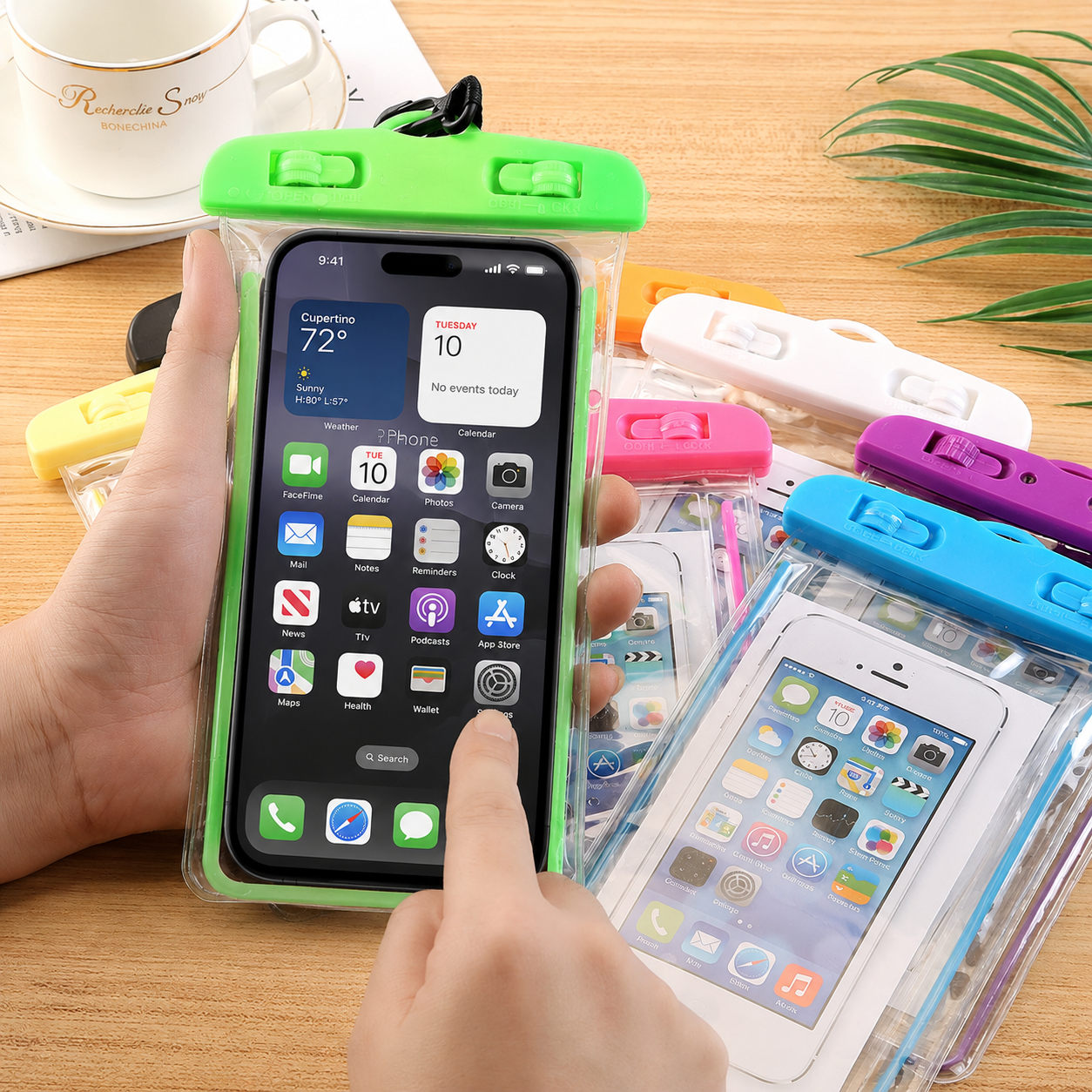 Glow Waterproof Phone Pouch with Neck Strap