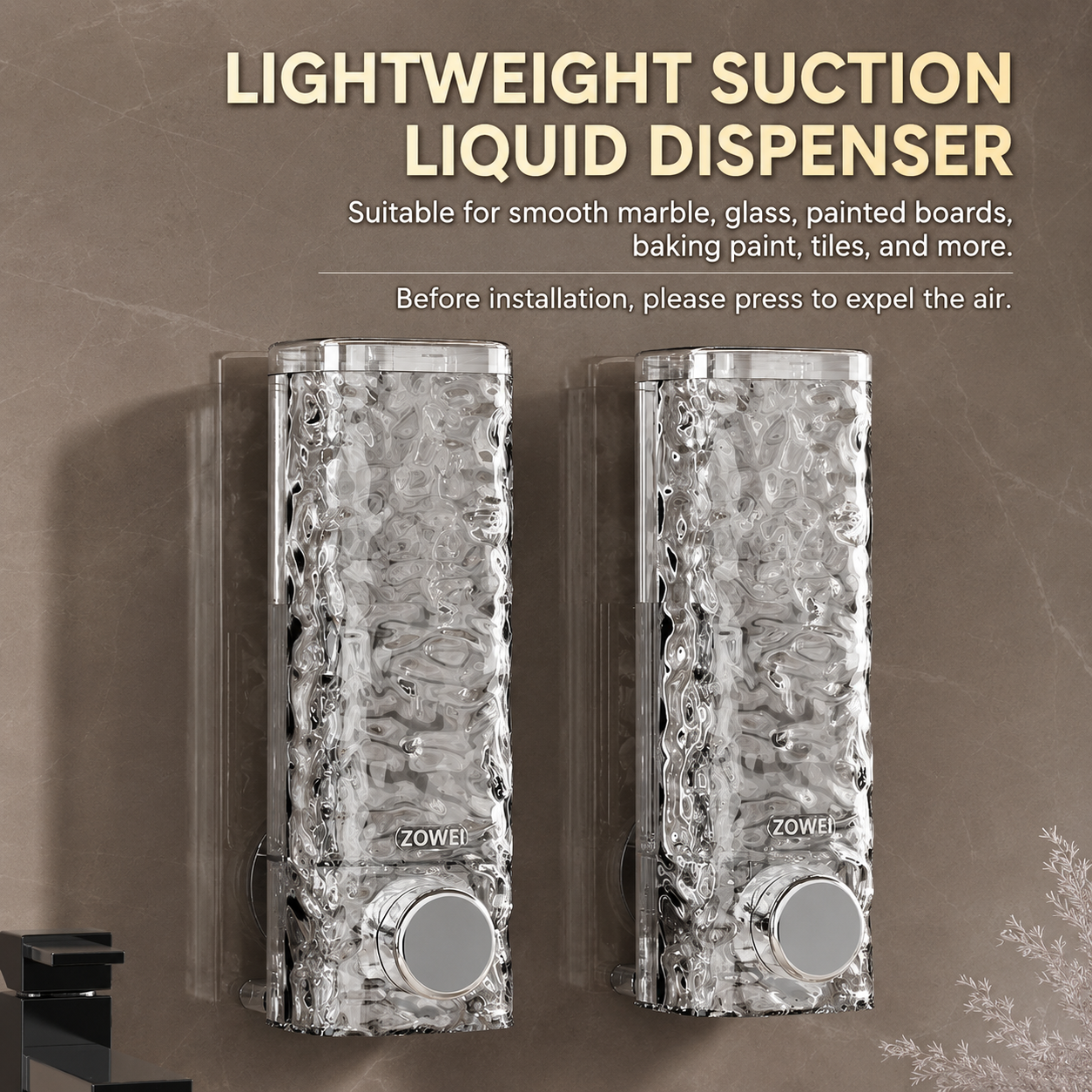 No-Drill Wall Soap Dispenser for Bathroom & Kitchen