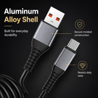 Tangle-Free Coiled Fast Charging Cable for Car & CarPlay
