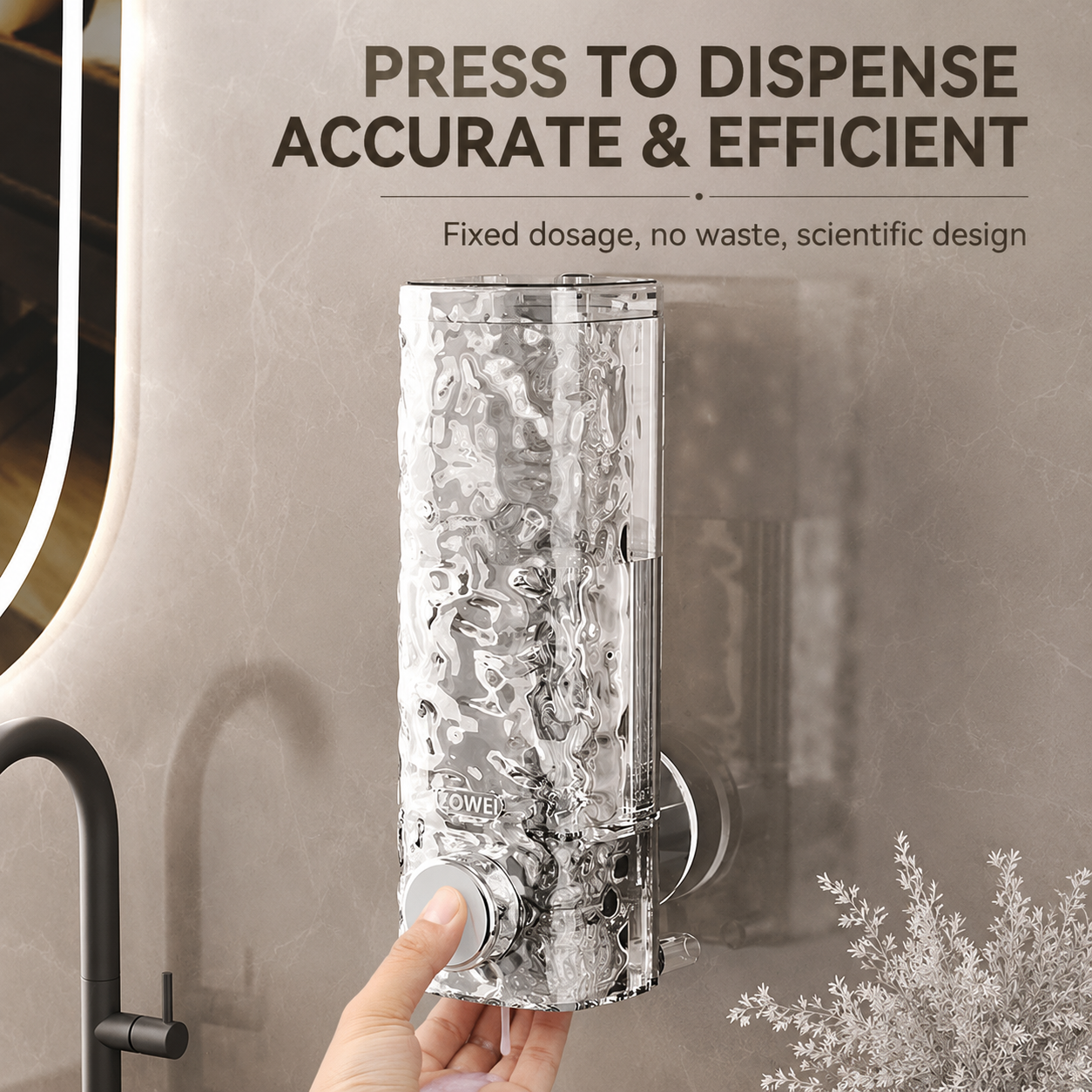 No-Drill Wall Soap Dispenser for Bathroom & Kitchen