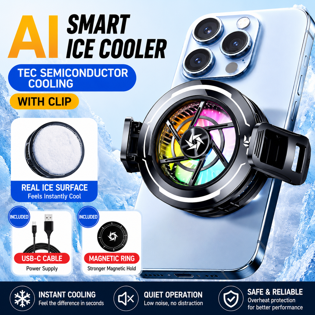 Magnetic Semiconductor Phone Cooler with Smart Display